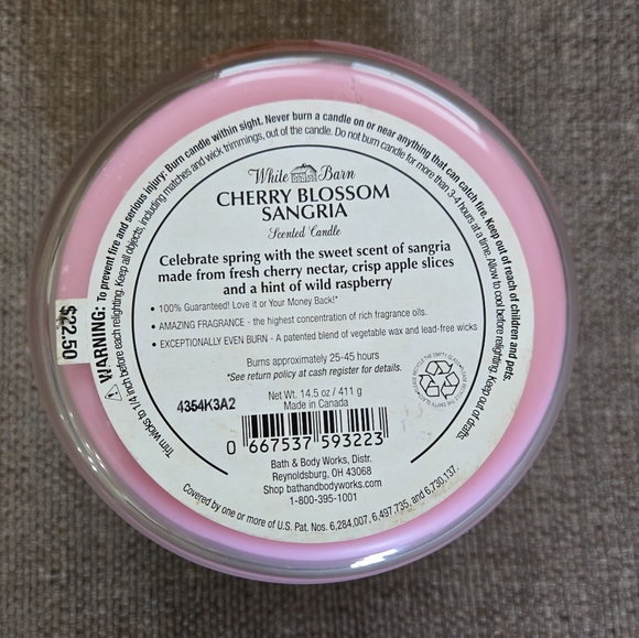 White Barn Candle - Cherry Blossom Sangria - Picture 4 of 4